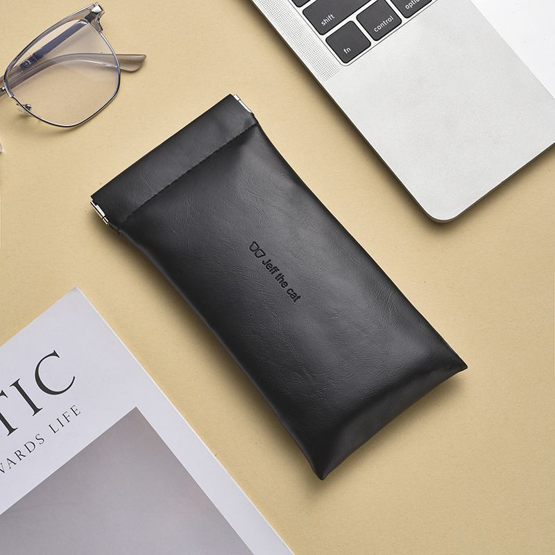 Pochette de rangement pour lunettes, étui à lunettes de soleil portable résistant à la pression avec plaque à ressort à fermeture automatique, sac à lunettes en velours pour femmes