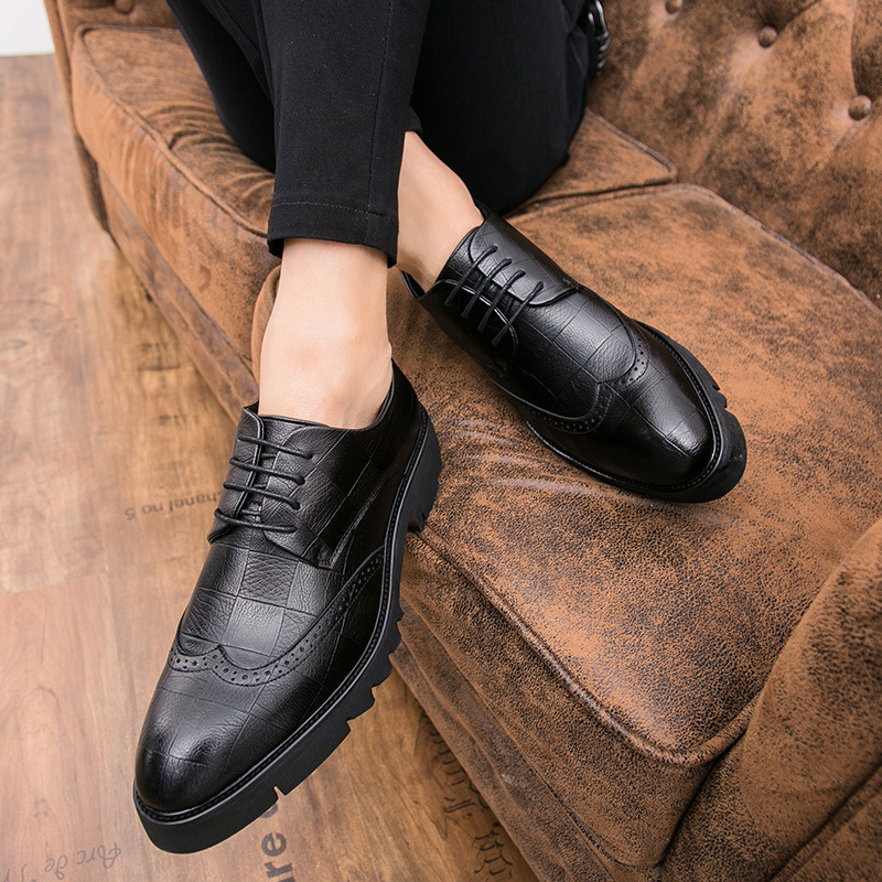 Low Top Pointed Business Leather Shoes