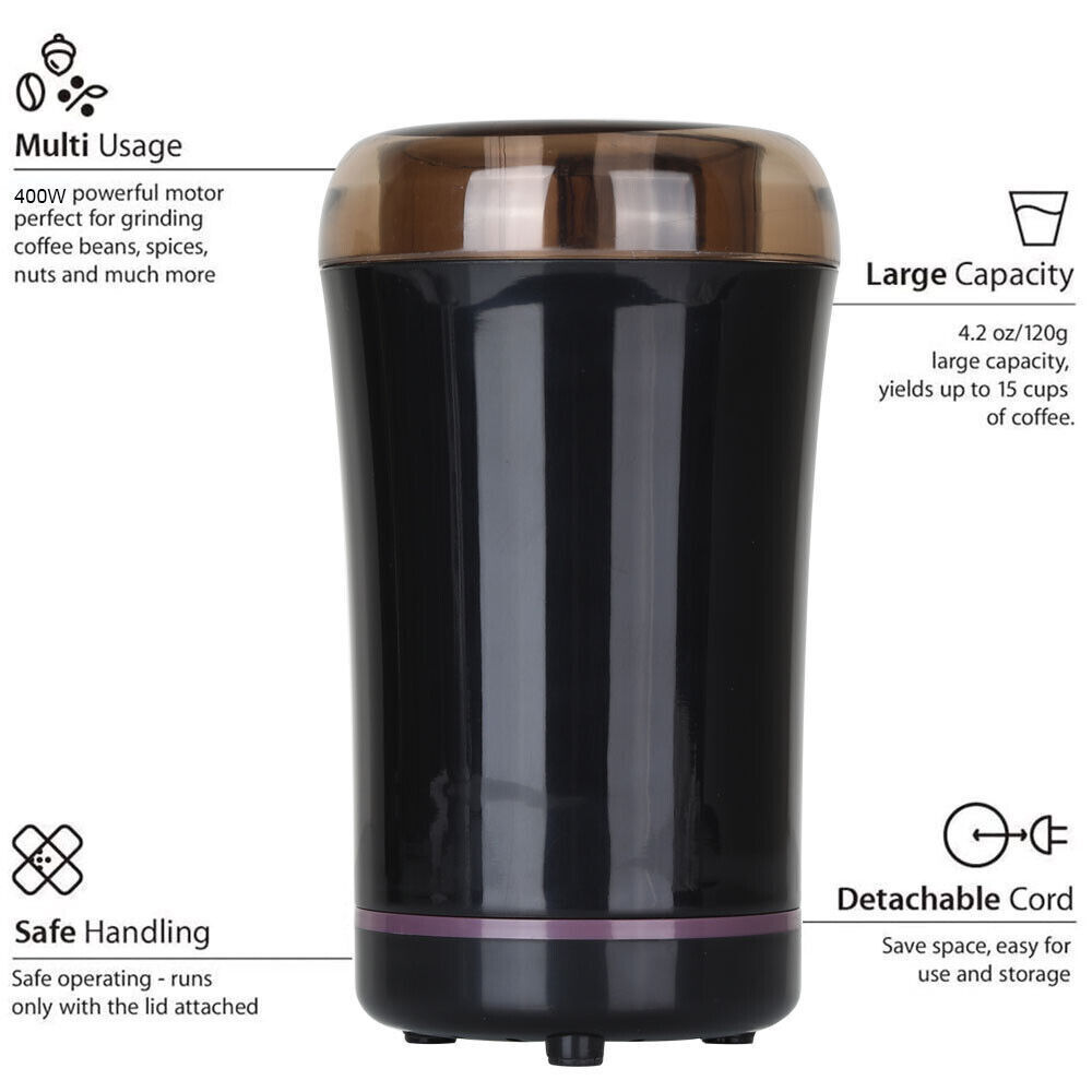 Electric Coffee Grinder, Matte Blade Mill For Coffee Bean Nut Spice Grinding