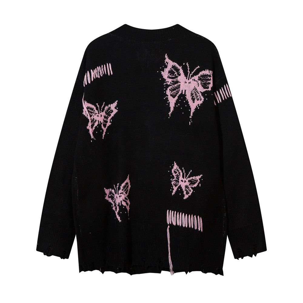 Title 2, Trendy Design Butterfly Jacquard Cardigan Sweat...