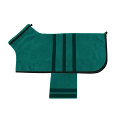 Dog Bathrobe Pet Bath Cat Towel Drying Clothes Adjustable Water Absorption Grooming For Small Medium Large Dogs Accessories - Green - View 1