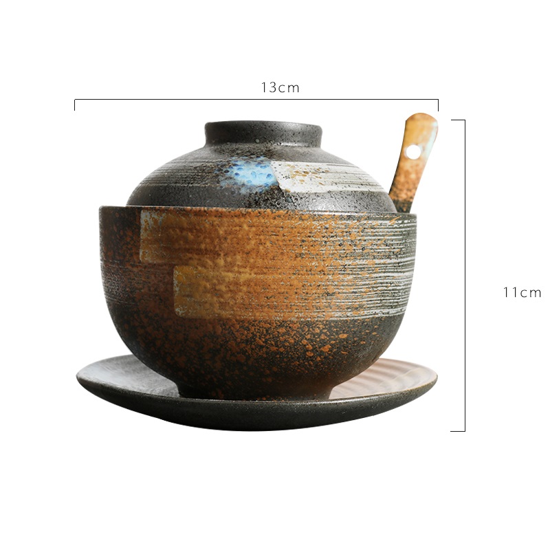 Title 6, Ceramic Stew Pot Bottom Plate Set with Cover an...