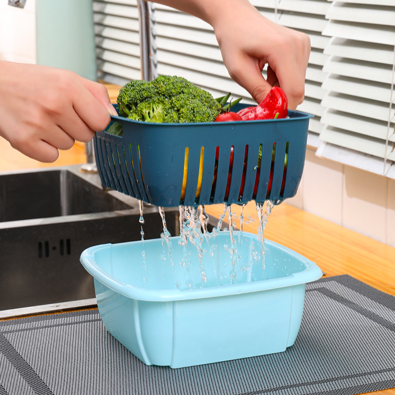 Title 3, Household Double-layer Drain Basket With Lid