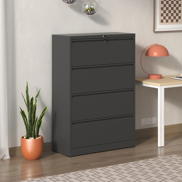 4 Drawer Lateral File Cabinet with Lock – Tall Heavy-Duty Metal Filing Cabinet for Home Office, Space-Saving Wide Storage for Letter/Legal/A4/F4, Quiet Full-Extension Slides-21