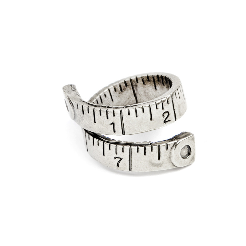 Creative Rotating Ruler Metal Alloy Ring