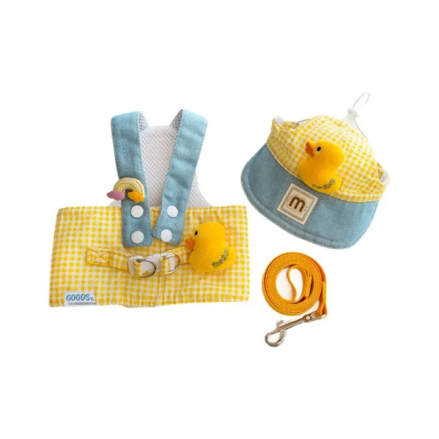 Spring Summer Pet Wire Rope Pulling Rope Cute Hat Three Piece Cat Clothes Outgoing Pulling Set Dog Harness And Leash Set - Shop at LoveMi