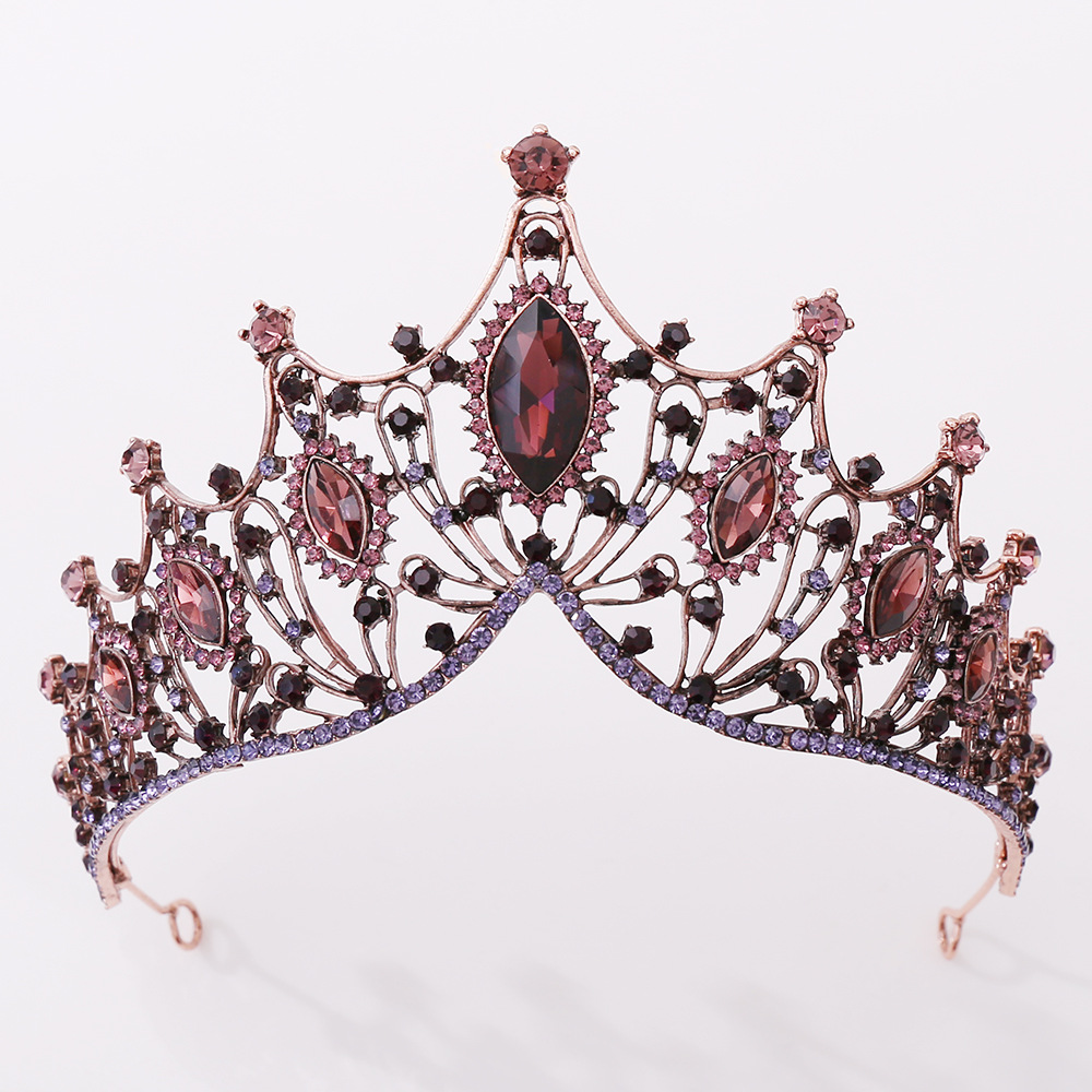 Classic Vintage Bridal Tiara Black Baroque Red - Shop at LoveMi