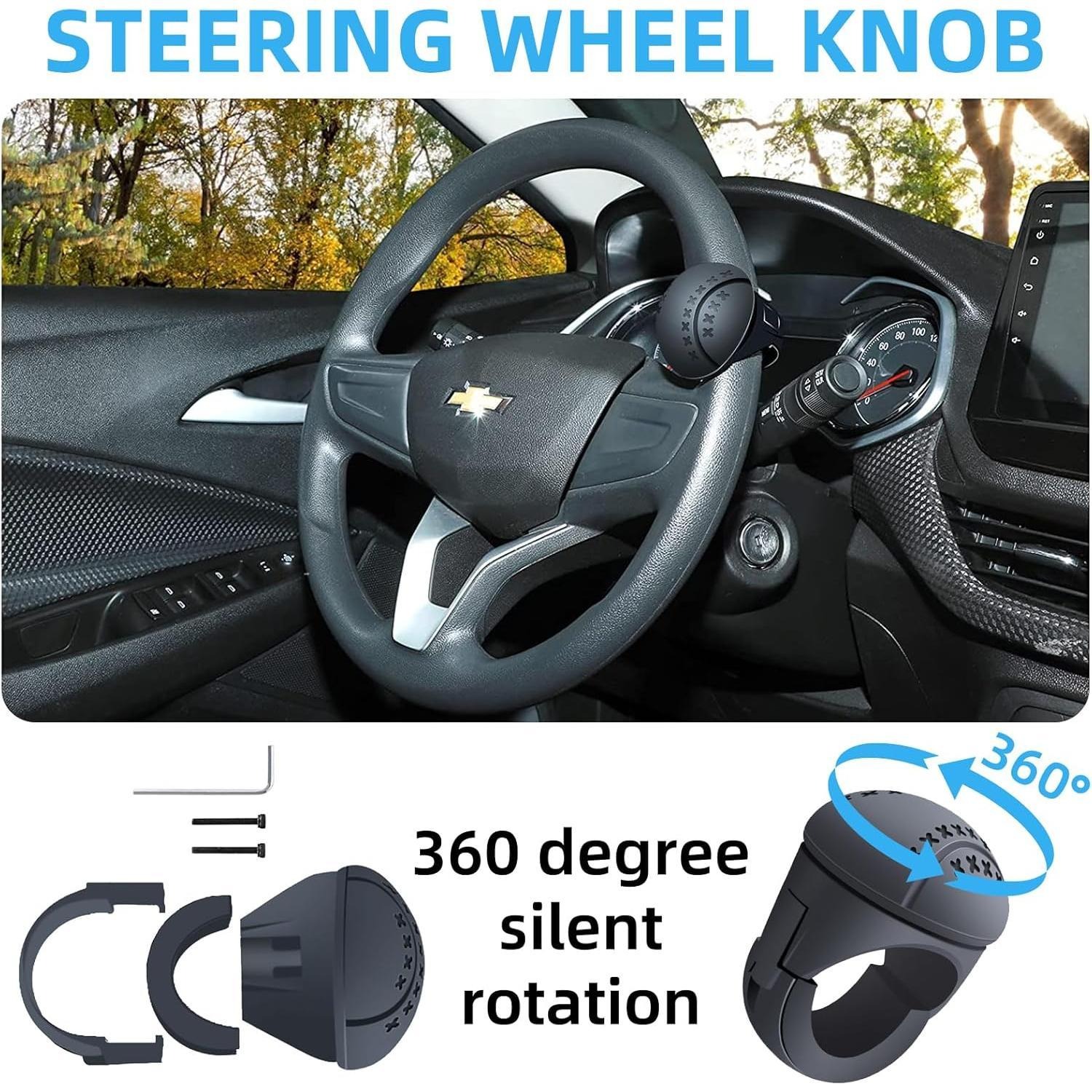 Steering Wheel Spinner Knob, Car Booster Ball,360 Rotatable, Non-Slip Silicone — image 3