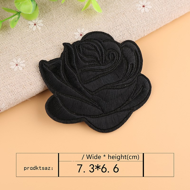 Title 4, Rose flower embroidered cloth sticker, perfect ...