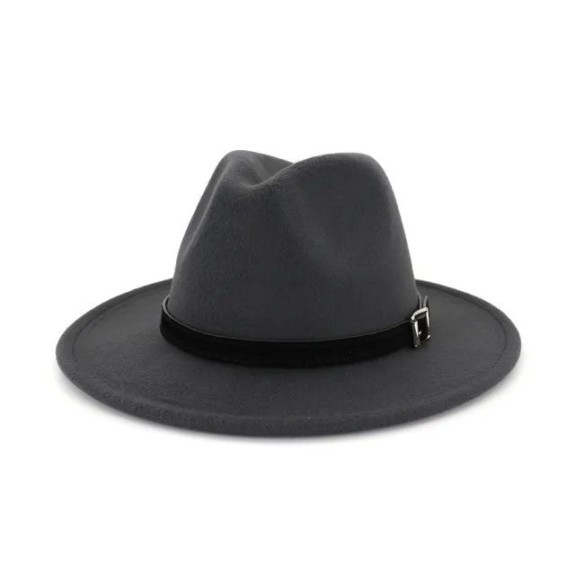 Women's Autumn And Winter Classic Jazz Hat Woolen Hat Dark Grey - Shop at LoveMi