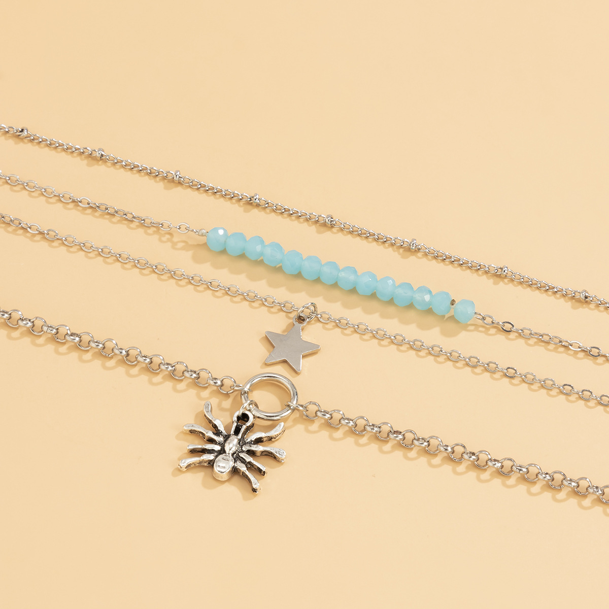 Punk Sweet Cool Imitation Crystal Spider Multi-layer Bracelet