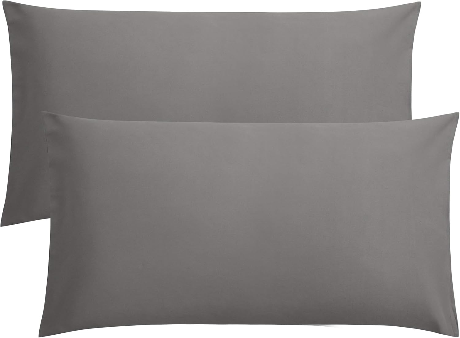 Microfiber King Size Pillow Cases 2 Units, Soft 20x36 Inch Pillow Covers With Envelope Closure, Dark Gray