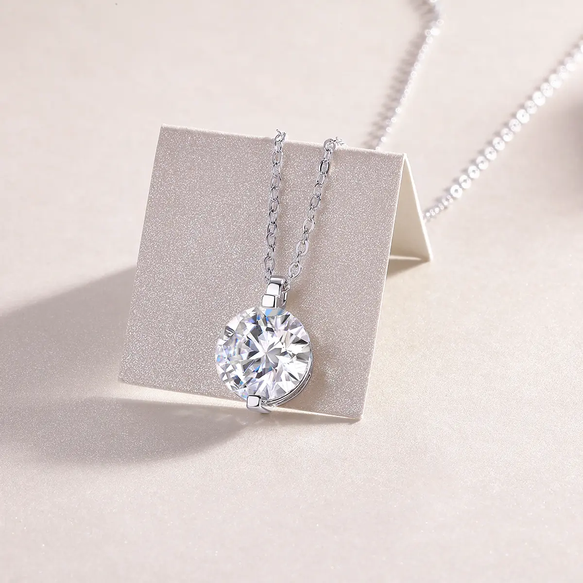 1Time Lasts - A Fashionable And Luxurious Diamond Jewelry Pendant Set With 2-carat, 3-carat And 5-carat Moissan Diamonds, S925 Sterling Silver And Platinum Plat