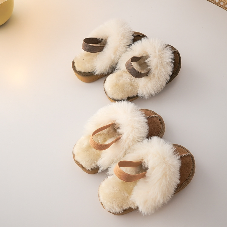 Children's Woolen Non-slip Warm Cotton Slippers