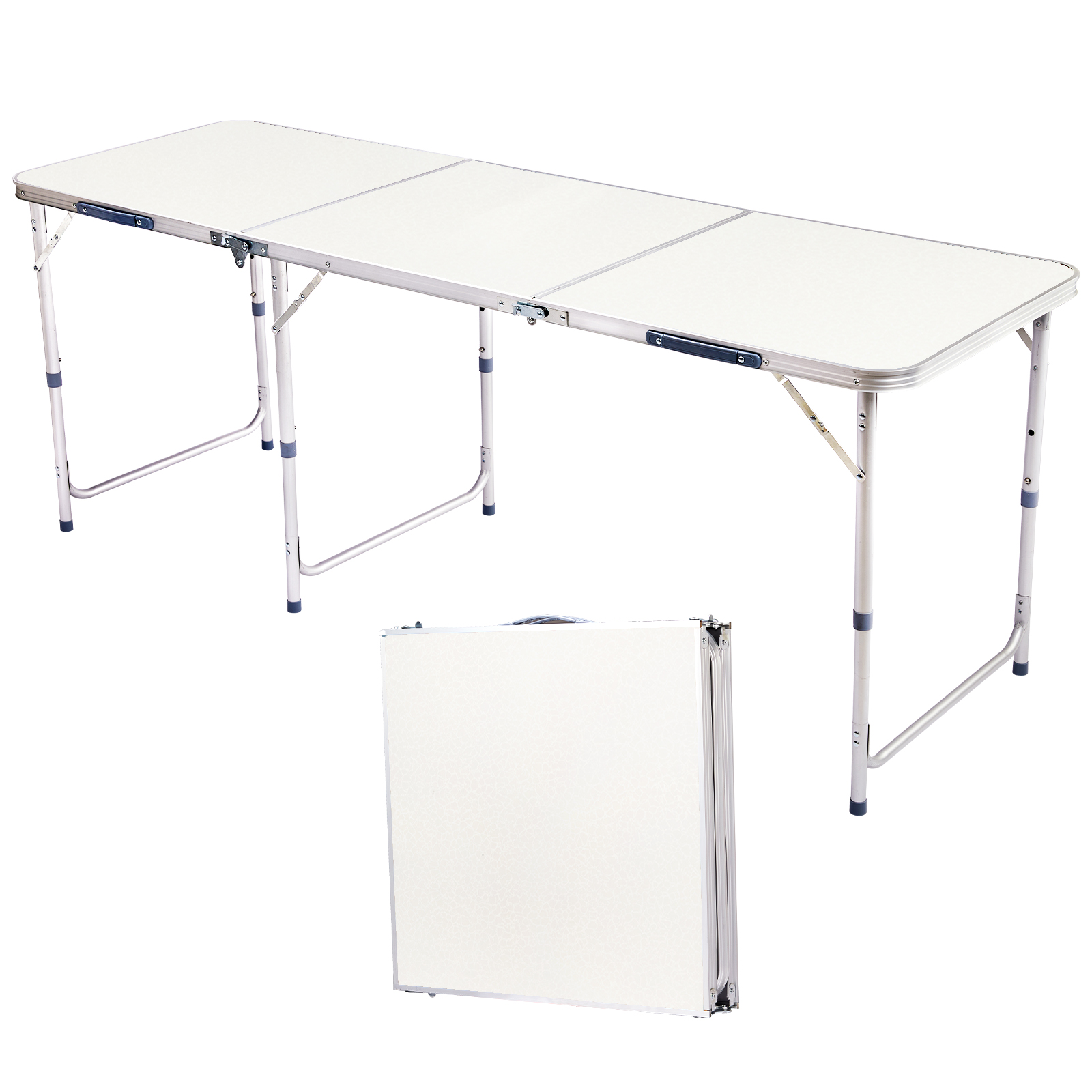 6ft 180-60cm Aluminum Alloy Folding Table Portable Foldable Desk For Camping Picnic BBQ Home Party