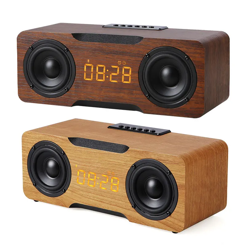 Wooden Clock Bluetooth Speaker