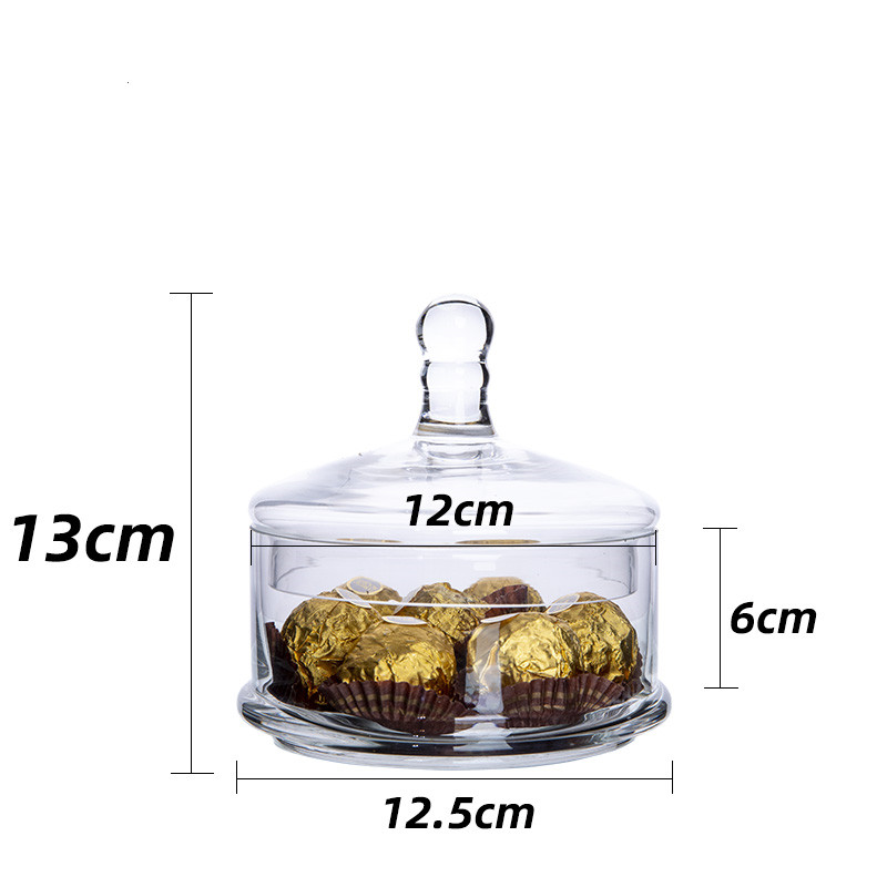 Crystal Candy Jar Glass With Lid Cute Storage Sugar Bowl