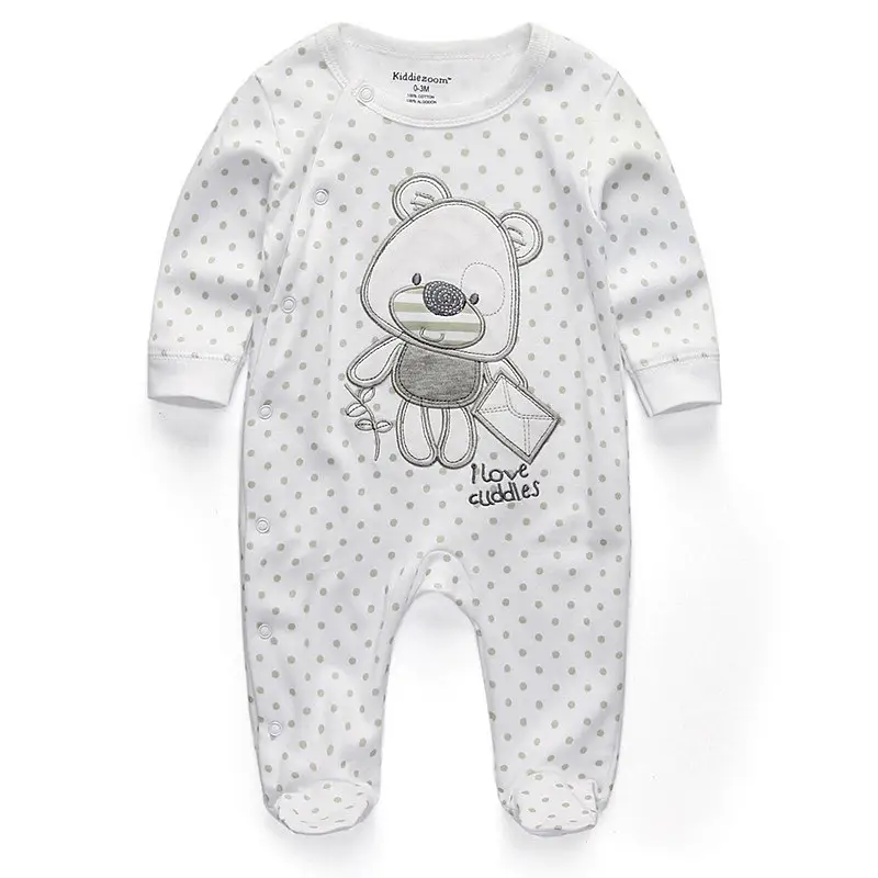 New Autumn Newborn Baby Clothes Baby Jumpsuit Cross-border One Piece Dropshipping Snap Button Closed Romper