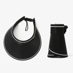 Portable Foldable Sunhat Summer Outdoor Big Empty Top Uv Sun Protection Hat - Black - View 1