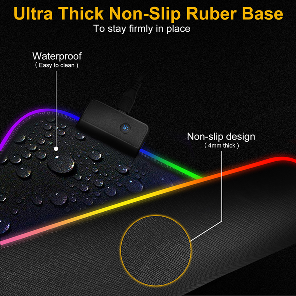 Ergonomic Luminous Mouse RGB Mouse LED Gaming Large Office Desk Pad | 3500+ Sold - View 3 of 8 | BigMoetsy