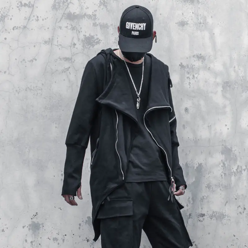 Dark Asymmetric Design Coat Gothic Trench Coat Men