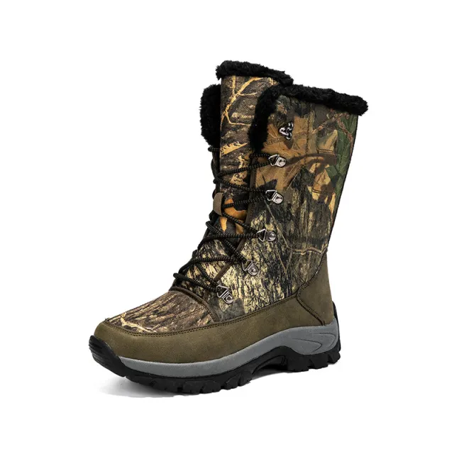 Winter Outdoor Thick Cotton Shoes High top Plus Velvet Shoes Green - Shop at LoveMi