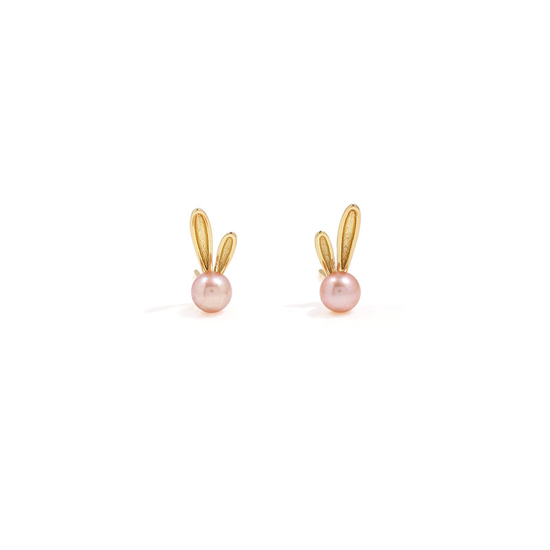 Simple Fashion Gentleman Rabbit Sterling Silver Necklace Earrings