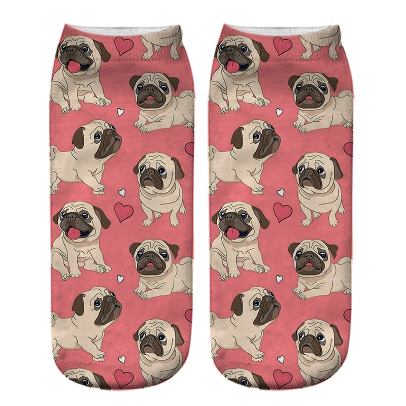 Title 13, Dog PUG cartoon 3D printing socks