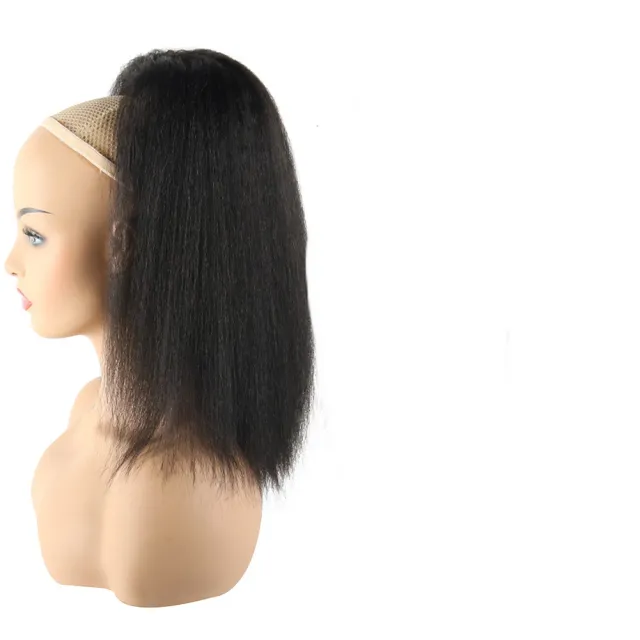 Women's Fashion Drawstring Ponytail Wig Head Cover Black - Shop at LoveMi