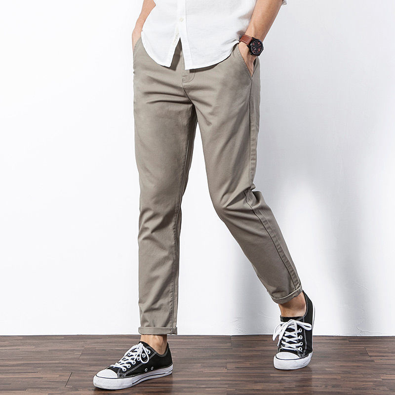 Title 5, Heren Casual Broek Recht Keramiek Geborsteld St...