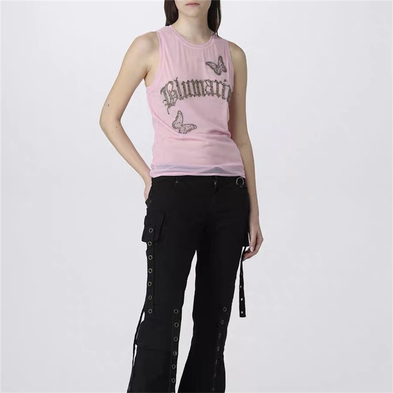 Women's Solid Color Slim Fit Street Fashion Round Neck Sleeveless Top For Women