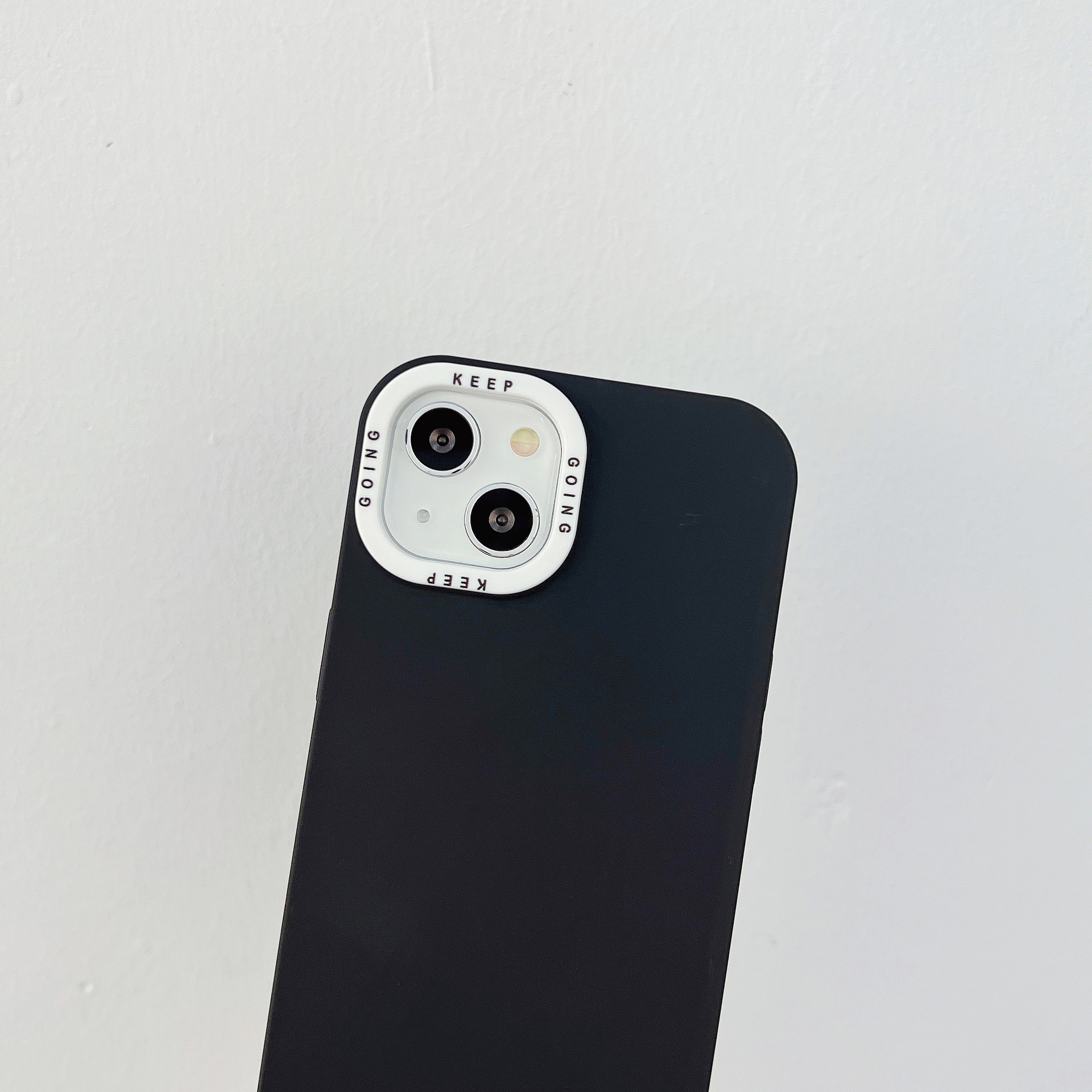 Diagonal Strap Black Phone Case Solid Color Protective Cover - Image 5