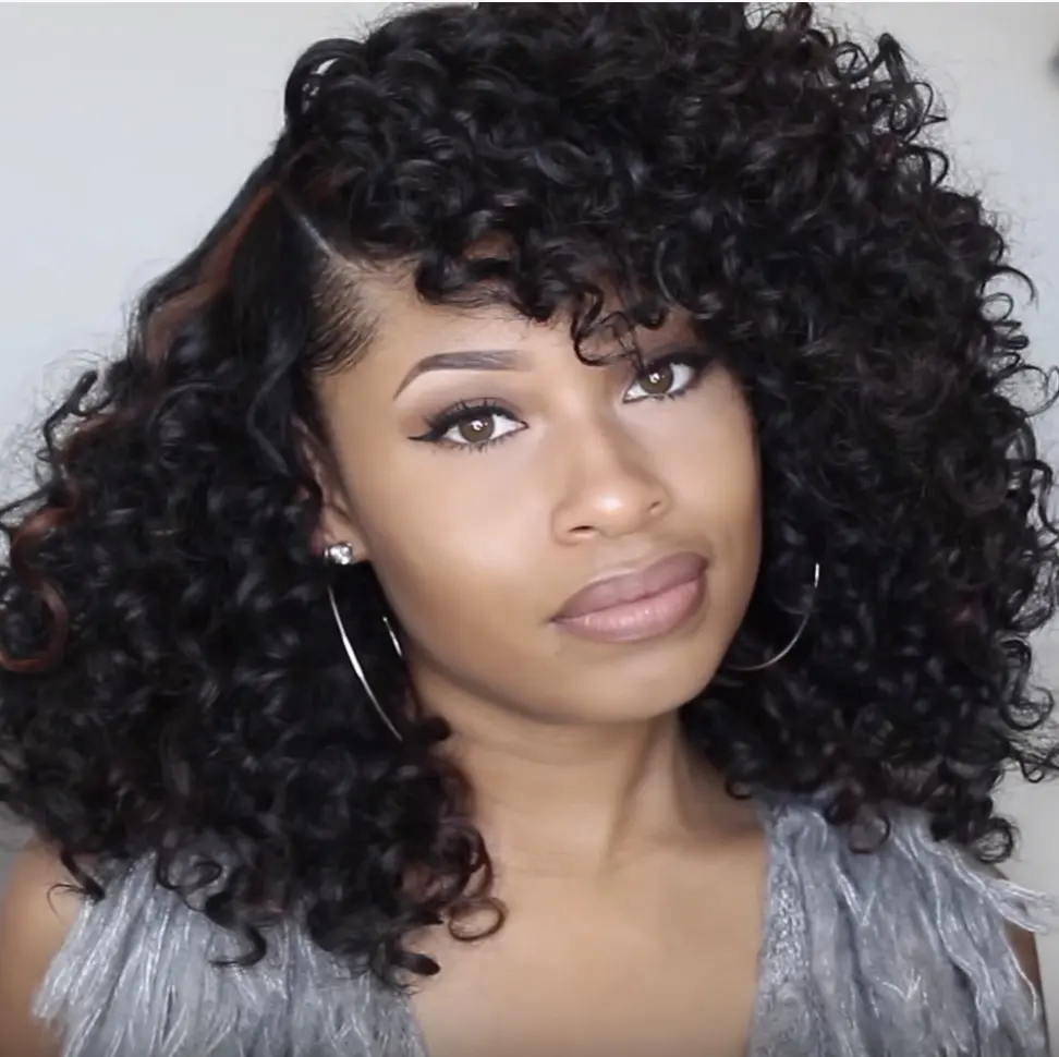 Glueless Curly Full Machine Made Scalp Top Wig