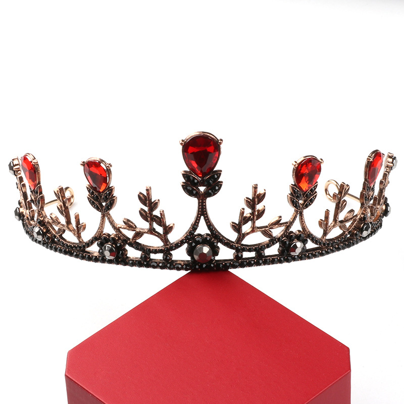 Vintage Baroque Style Crown European And American Bride Red - Shop at LoveMi