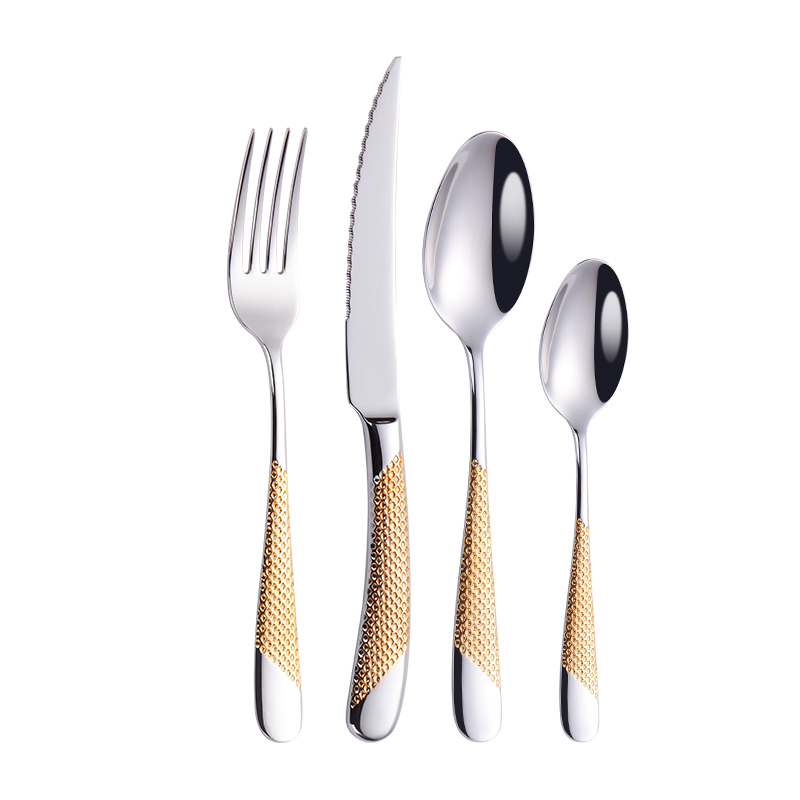 Title 5, Star Diamond Plated Steak Cutlery Set Western T...