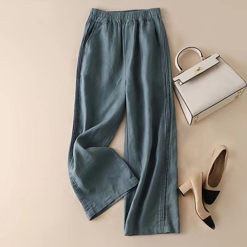 Women's Loose Slim High Waist Thin Straight Casual Pants