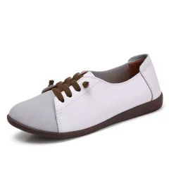 Little White Shoes Women Casual All-match Soft-soled Flat Shoes Low-top - White - View 1