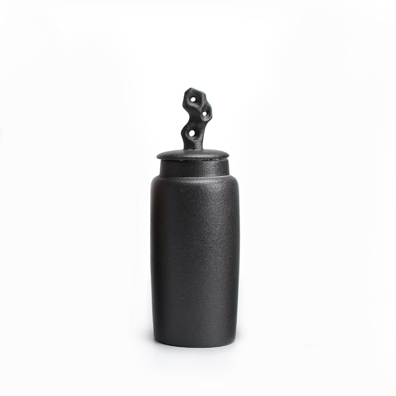 Ceramic Tea Caddy Retro Decoration Moisture proof Idea Elegant Black - Shop at LoveMi