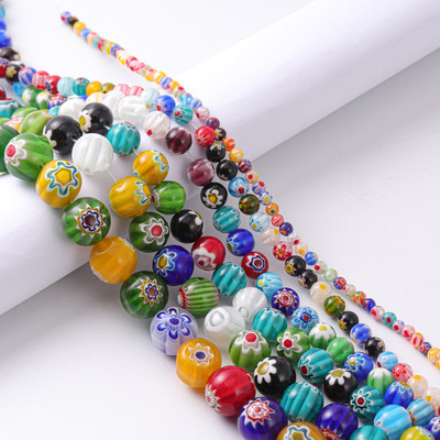 Mixed Color Bouquet Mille-fleurs Colored Glaze Single Flower Colored Glaze Micro Glass Bead