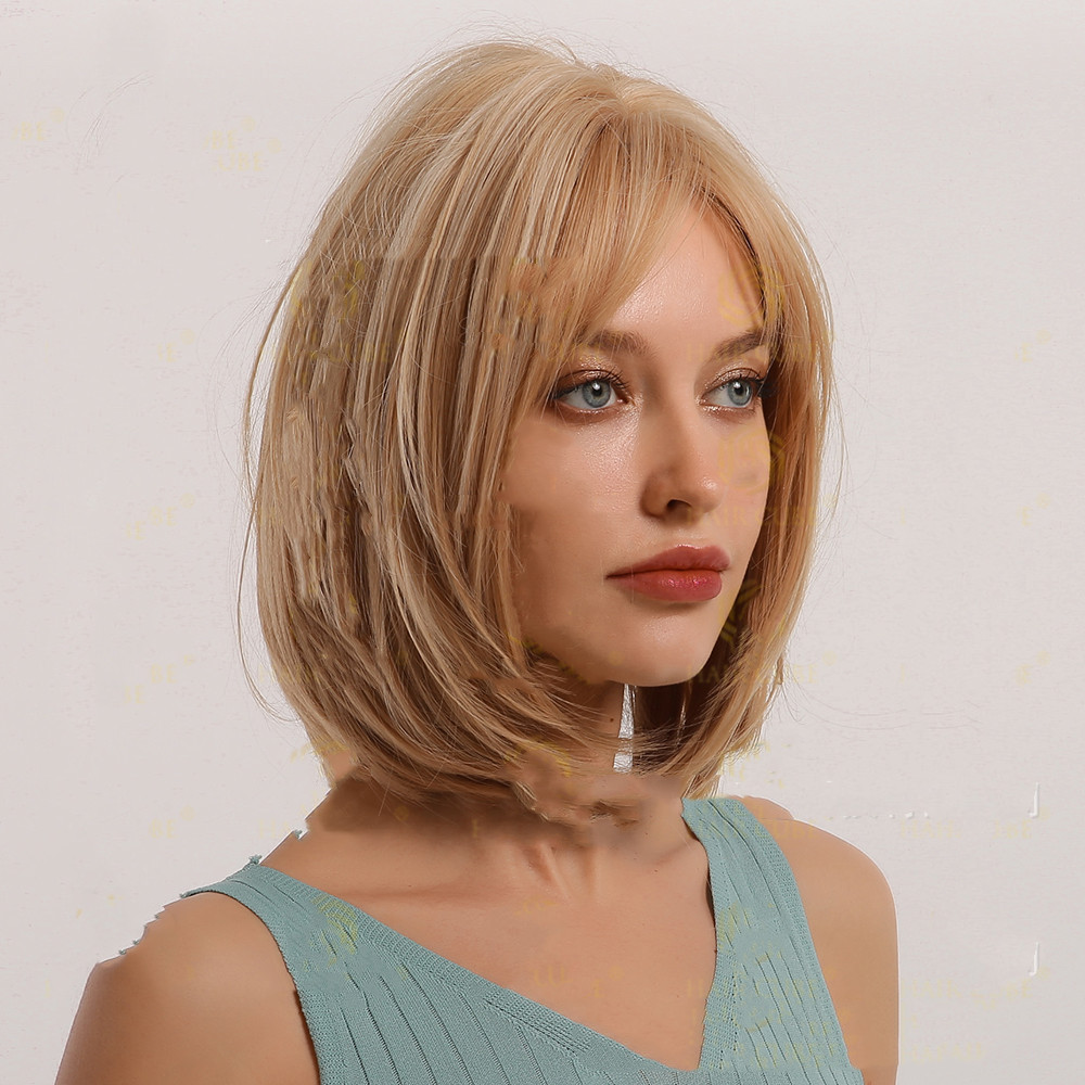 Gloden Mixed Color BoBo Wig New Synthetic Women's Wig — foto 4