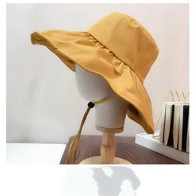 Big Brimmed Hat, Sun Hat, Sun Protection Hat Yellow - Shop at LoveMi