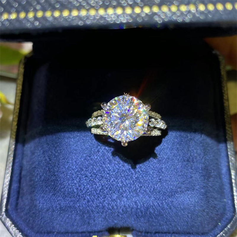 Title 6, Bague en Moissanite de 5 carats couleur D Fire,...