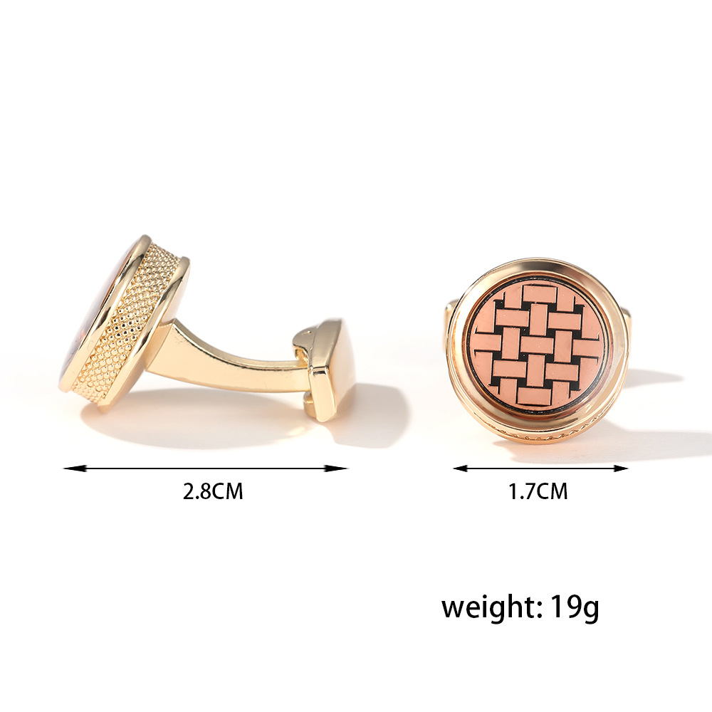 Title 2, Stylish Round Gold Shirt Cufflink