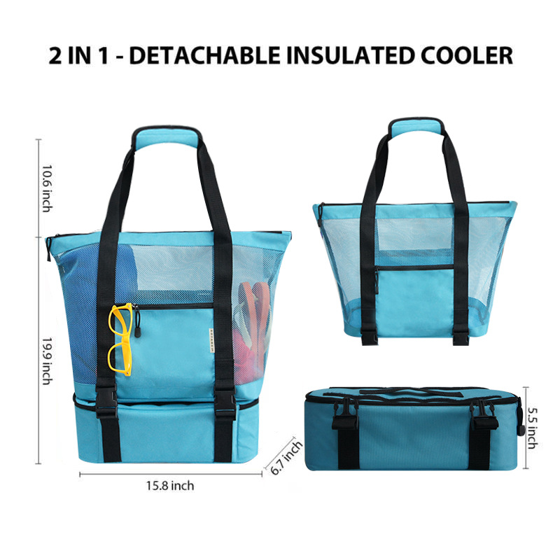 Manufacturer Custom Two-in-one Detachable Ladies Travel Beach Bag