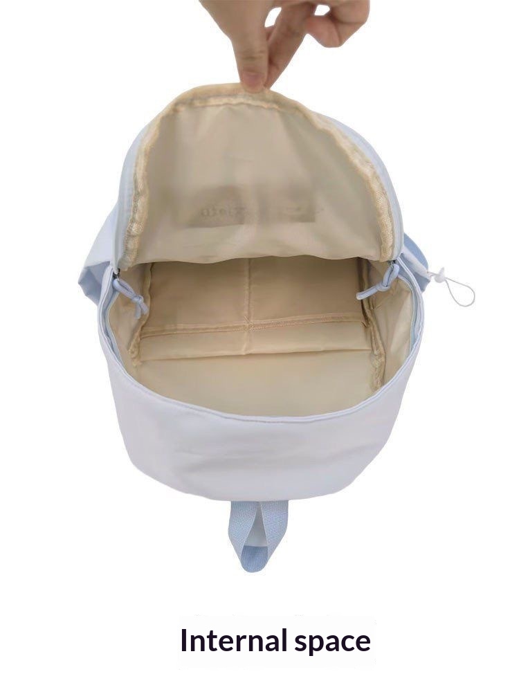 Japanese Solid Color College Student Backpack Female 2026 New Lightweight Junior High School Student Backpack Short Distance Travel Backpack - Beige — view 2