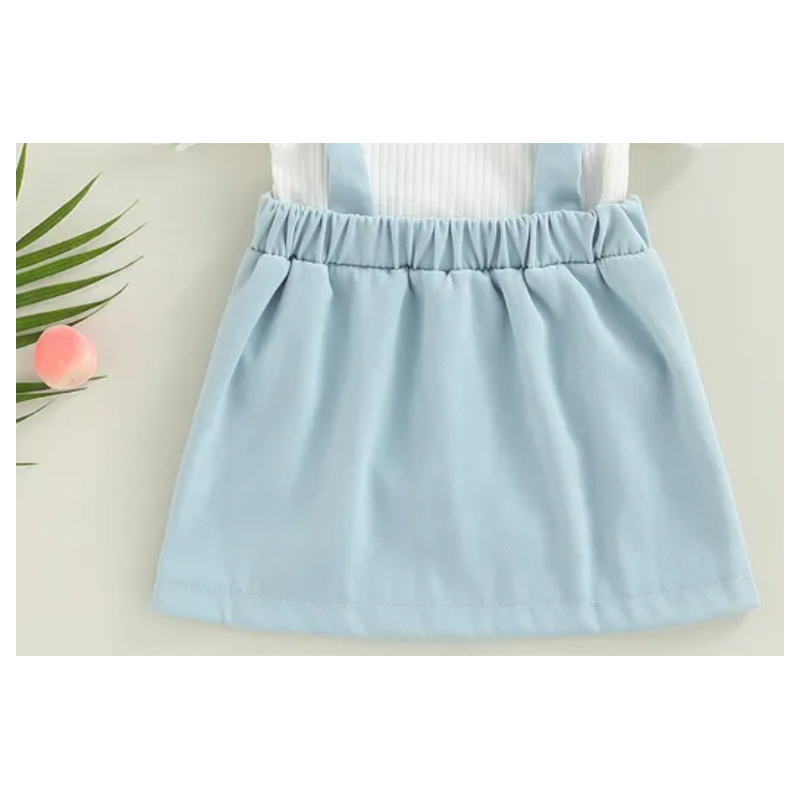3Pcs Infant Baby Girl Outfits,Summer Clothes Sets Ruffle Ribbed Romper