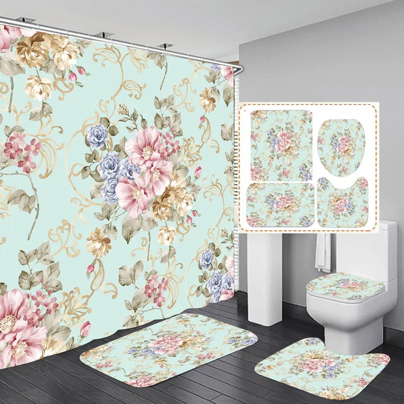 Non Perforated Partition Waterproof Cloth Shower Curtain - Type03