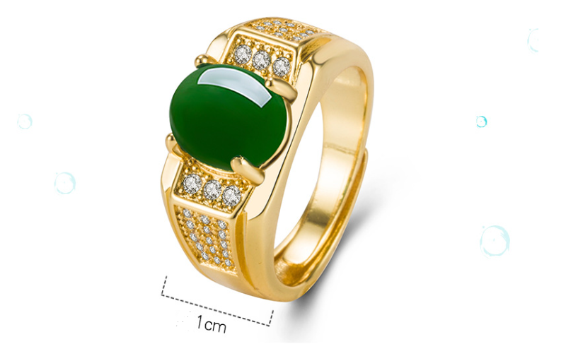 Title 1, Oval Green Chalcedony Vintage Style Ring A time...