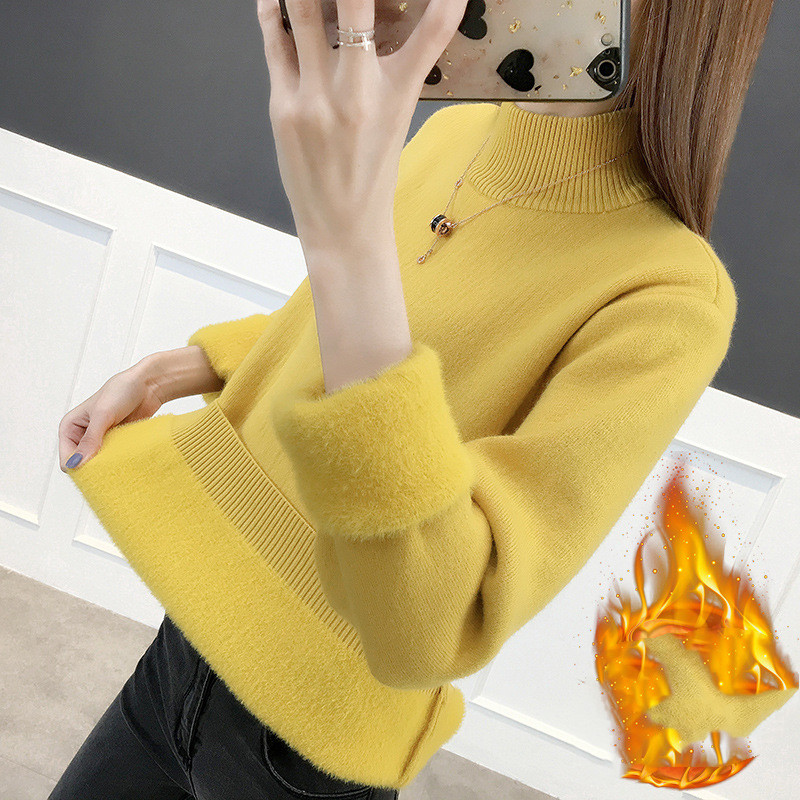 Title 8, All-in-one Velvet Half Turtleneck Sweater Ladie...