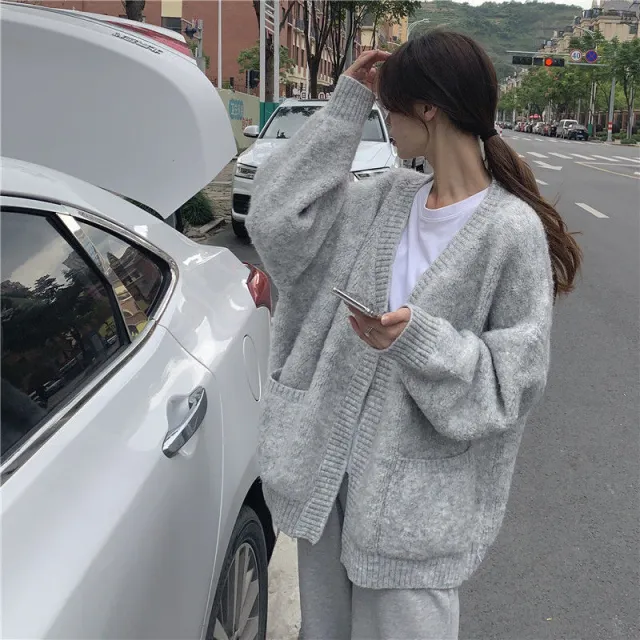 Loose Vintage Knitwear For Ladies Grey - Shop at LoveMi